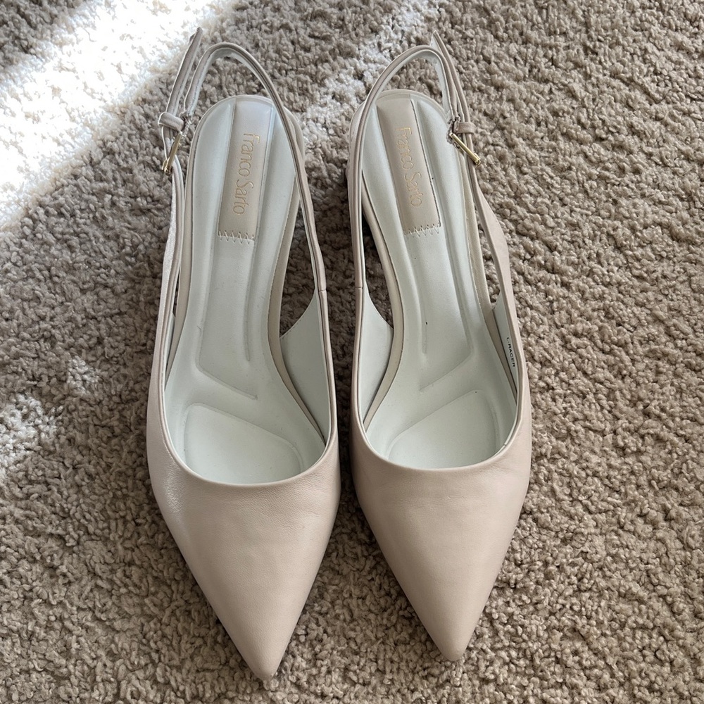 Franco Sarto Elegant Beige Slingback Heels